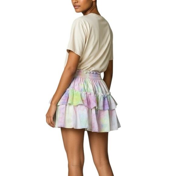 Stellah Tie-dye Ruffled Cotton Mini Skirt - XS - Picture 4 of 4